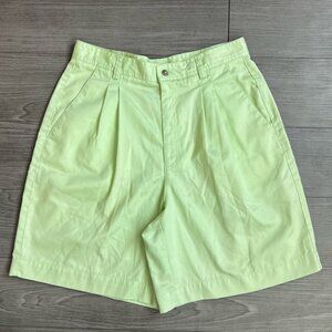 Vtg Y2K Liz Sport Key Lime Green High Waisted Camp Shorts Mom Shorts Size 14